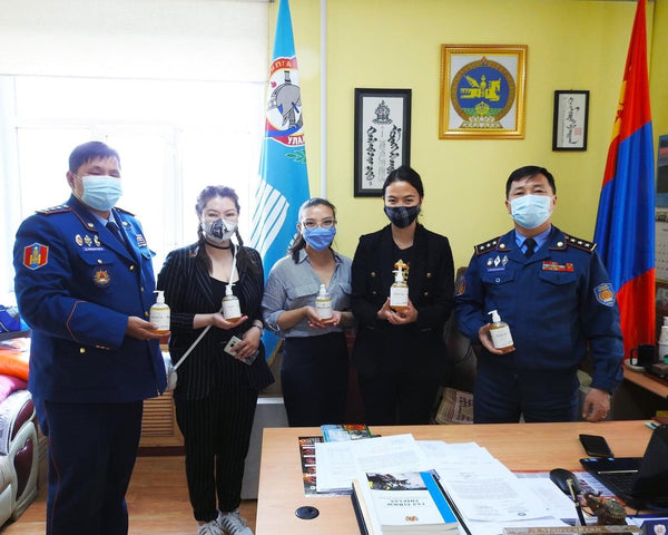 Lhamour ラムーア　モンゴル消防防災庁へハンドソープ寄付